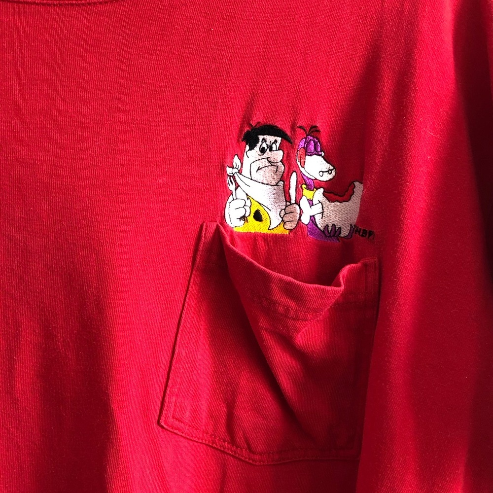 Vintage Studio Grafix Flintstones character embroidered tee size: L - Picture 2 of 5